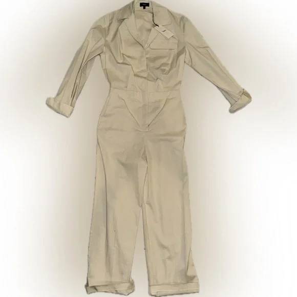 NWT THEORY Chino Wash shirt jumpsuit cargo Size 2